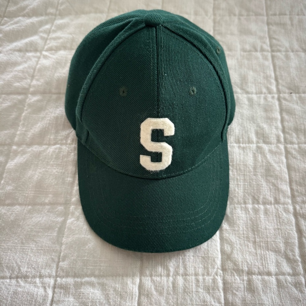 Kids Green Baseball Cap with S Logo